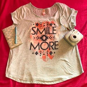 “Smile More” Light Blue Shirt